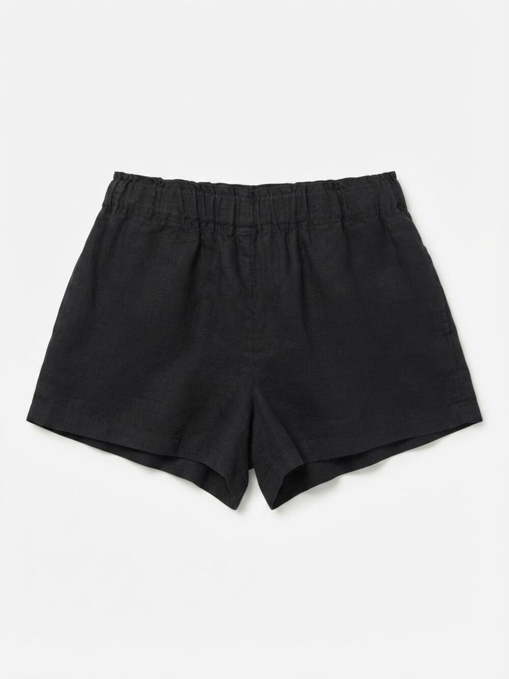 Quince Womens Shorts Size Small Black 100% Linen Pajama Lounge Beach Casual